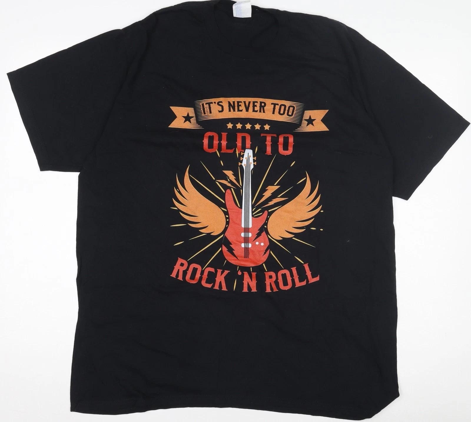 

Port & Company Men s Black XL Rock N Roll Graphic Cotton T-Shirt 2XL