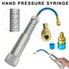 R134A Liquid Fuel Injector 2Oz Oil/Dye Syringe Car Air Conditioner Refill Dye/Oil Injector 1/4 Inch Sae Refrigerant Fluid Filler