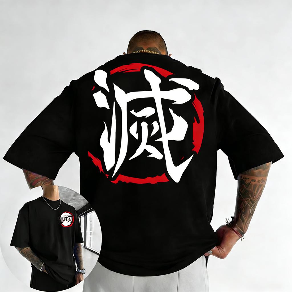 Ghostblade Anime Bedrucktes T-Shirt für Frühling/Sommer 2026 Neues Y2K Großer Stil Herren und Damen Streetwear