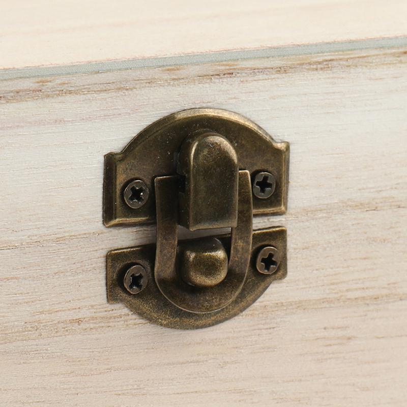 Retro Jewelry Box Organizer Box Natural Wood Clamshell Storage Rectangle Case