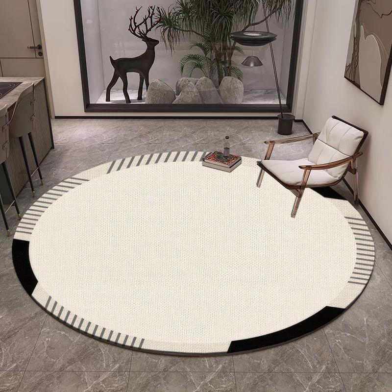 Multistyle Patterned Round Area Rug Artistic Geometric Line Circular Print Carpet Soft Floor Mat For Living Room Home Decor