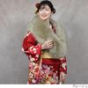Ceremony Premium Fur Stole for and Wedding Photo Shoots [HHayashiguchi] Coming-of-Age Shawl, Fox-Look Eco-Fur Stole, Women's Kimono, Long-Sleeved