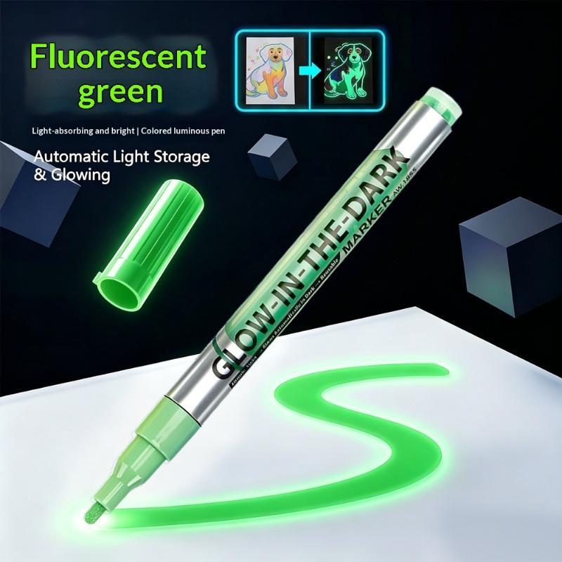 Fluorescent Luminous Marker Paint 8 Bright Colors Fast Drying for Cosplay Makeup Party Decoration DIY Art Creation