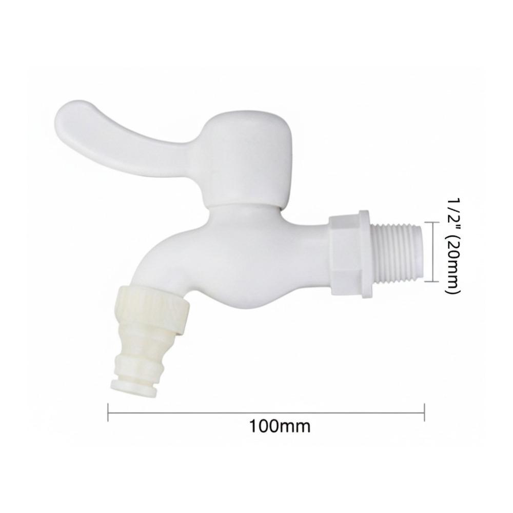 Plastic Washing Machine Tap 1/2" 3/4' Leak-Proof Hose Connector Single Tap Quick Connect Water Faucet Outdoor Balcony Use