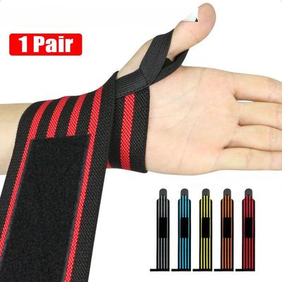 1 Çift Ağırlık Kaldırma Halter Bilekliği Bilek Desteği Spor Salonu Antrenman Bilek Sargıları Başparmak Döngüsü ile Güç Kaldırma Spor Bandajı