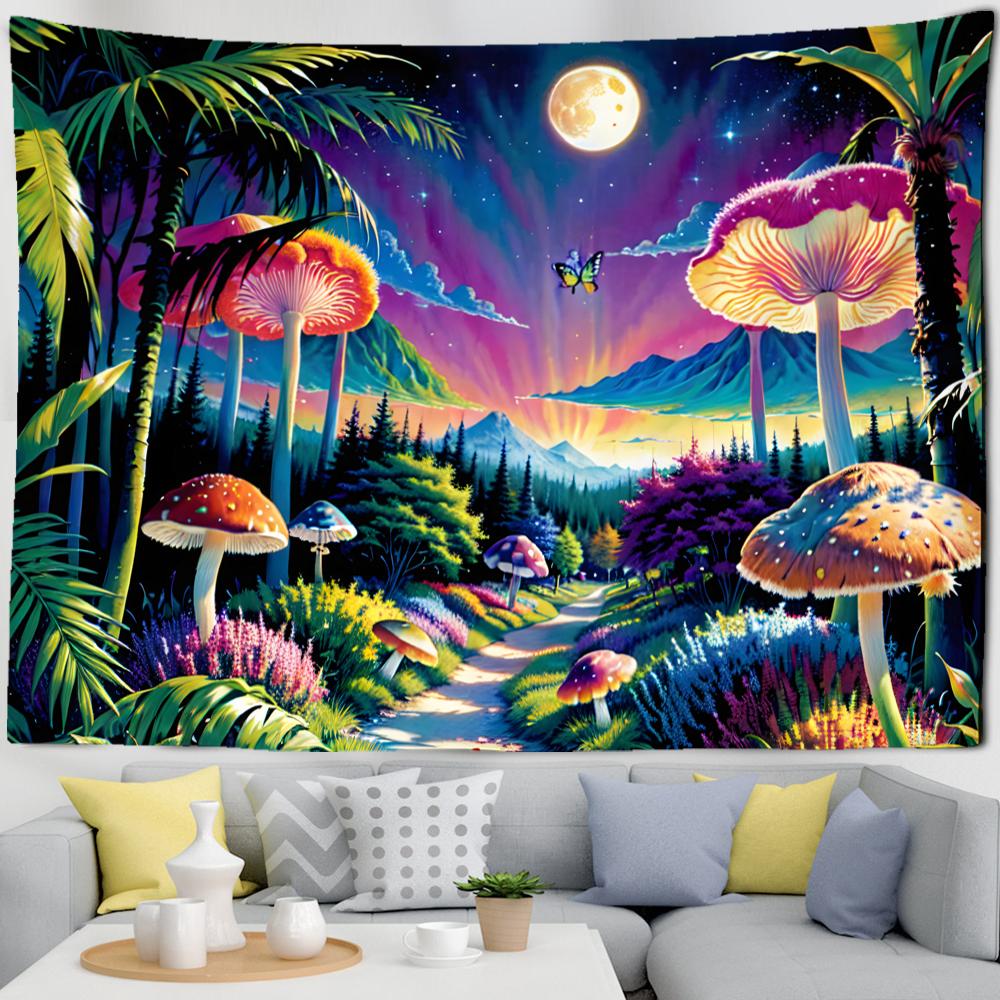 Psychedelic Butterfly Forest Tapestry Wall Hanging Abstract Mushroom Minimalist Witchcraft Hippie Dormitory Home Decor