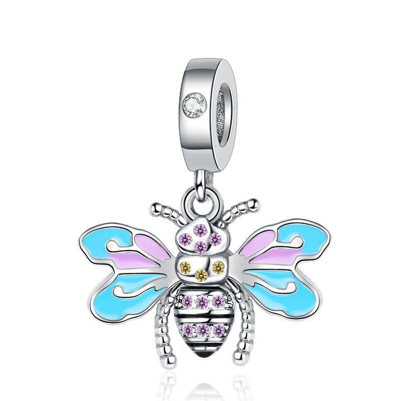 New Copper Butterfly Wreath Bee Pendant Bead Fit Original Bracelet Pandent Charms Bracelet Jewerly