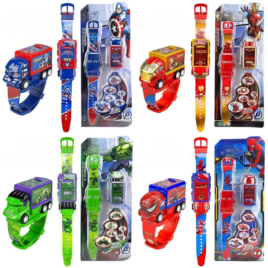 Reloj de Proyección Electrónico de Juguete para Niños de Spider Man Con Pantalla de Hora Para Juego Interactivo