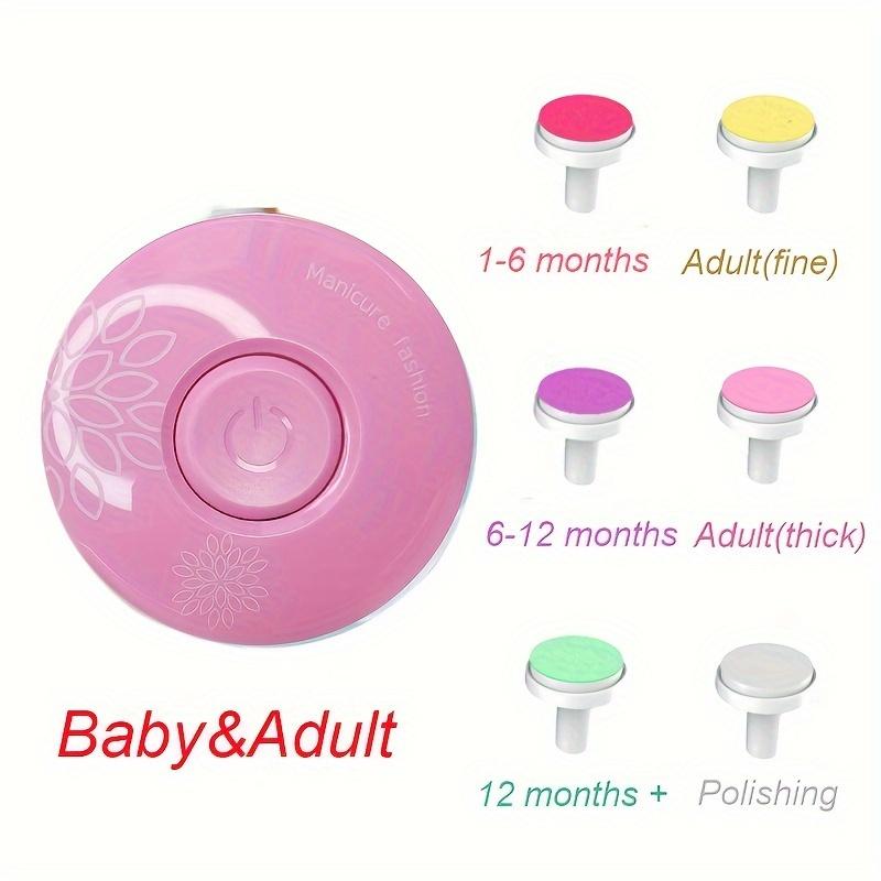 1 Set Elektrischer Nagelknipser - mit austauschbaren 6 Schleifköpfen, geräuscharm, ergonomischer Hand-Nagelfräser - für Männer & Frauen - geeignet für Zuhause