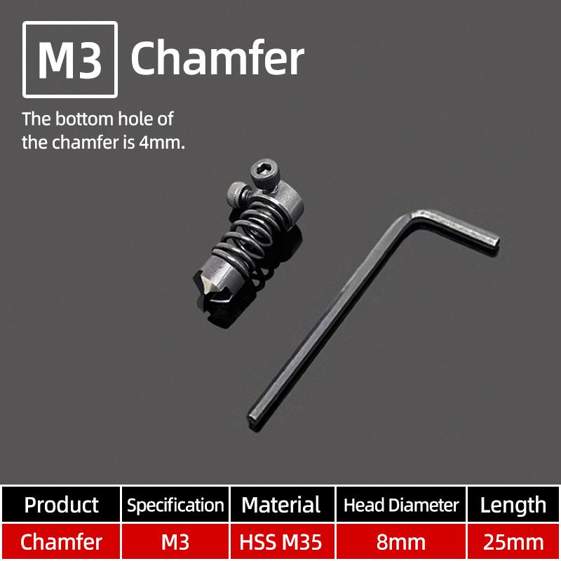 High Speed Steel Chamfer Drill Bit Deburring Tap Chamfer Tool Straight Flute Tapping Burr Removal Tools Milling Compound Cutter