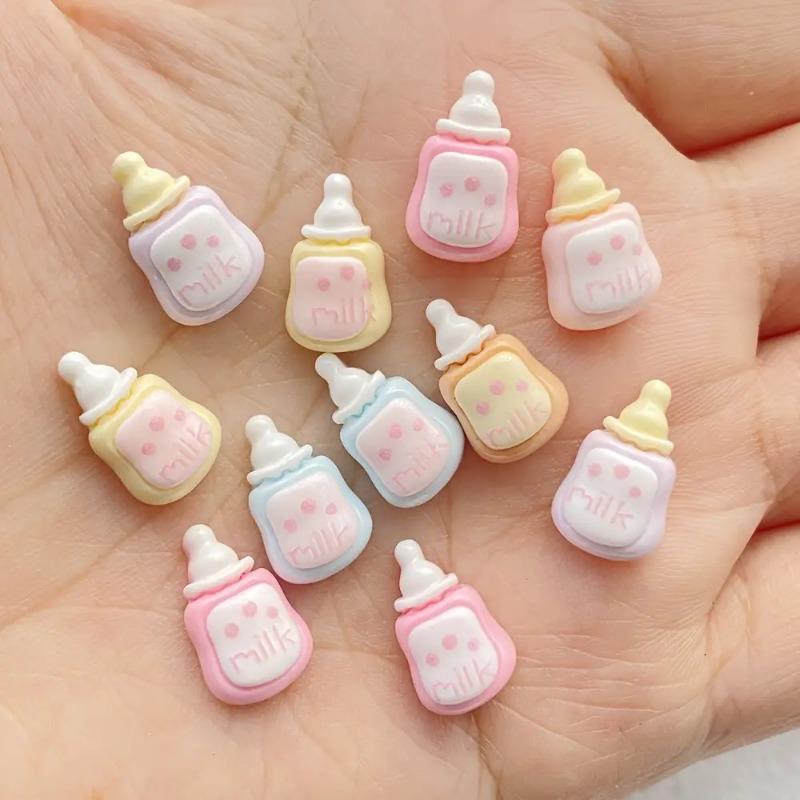 

Mini Flat Back Sparkling Cartoon Baby Bottle Christmas Gift for DIY Crafts Nail Art Decoration Jewelry Making 10pcs