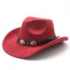 Hot-selling retro bull head western cowboy hat men and women, Tibetan suede jazz hat, big-brimmed top hat