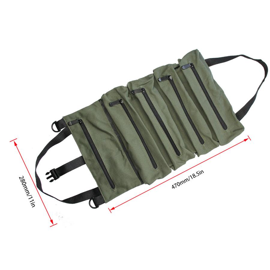 Hot Sale Roll Tool Roll Multi-Purpose Tool Roll Up Bag Wrench Roll Pouch Hanging Tool Zipper Carrier Tote