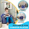 Kids Armchair with Planet Dinosaurs Design, Wooden Frame, for Bedroom, Playroom, Kids Room - Blue