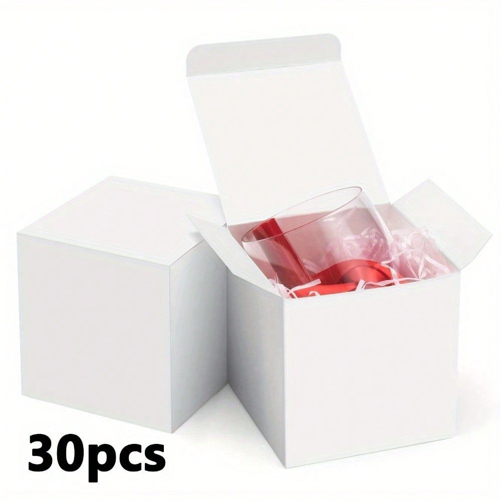 

30 шт. подарочных коробок из белой крафт-бумаги размером 3,94x3,94x3,94 дюйма, контейнеры для подарков на вечеринку с крышками, идеально подходящие для предложений руки и сердца подружек невесты other