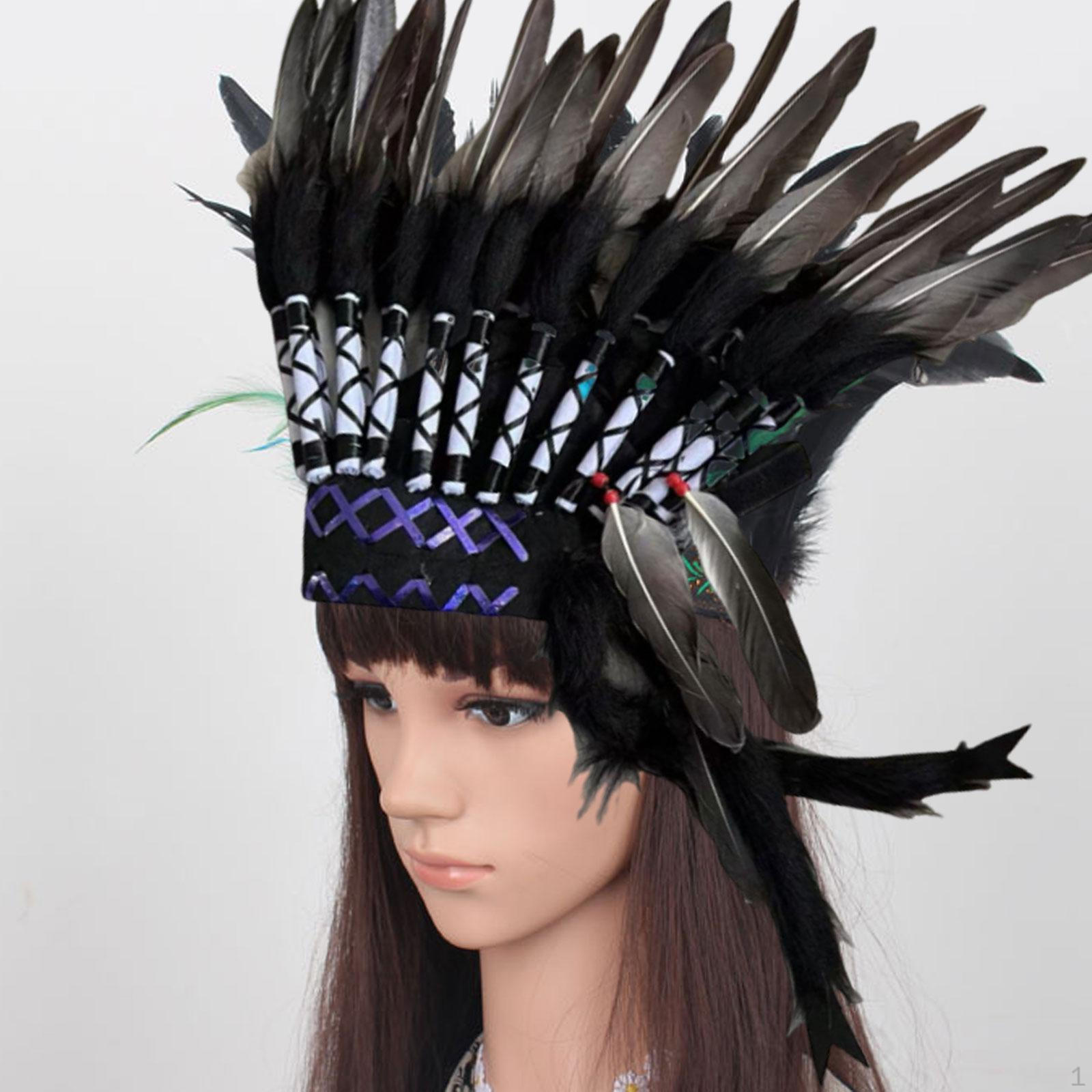 

Головной убор из искусственных перьев коренных американцев для костюмов, многоцелевой Style C