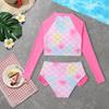 2025 New Style Girls' Long-Sleeve Mermaid Two-Piece Swimsuit