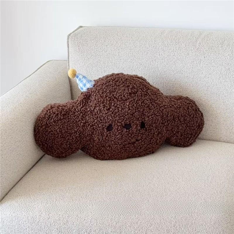 Plush Sheep Cloud Teddy Bear Cushion With Embroidered Animal Pattern For Kids Room Decor