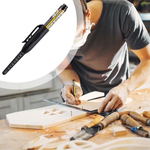 Long-tip waterproof carpenter marker pens, long-shaft waterproof deep-hole marker pens, set of 3, oil-based ink, precision marking for construction an