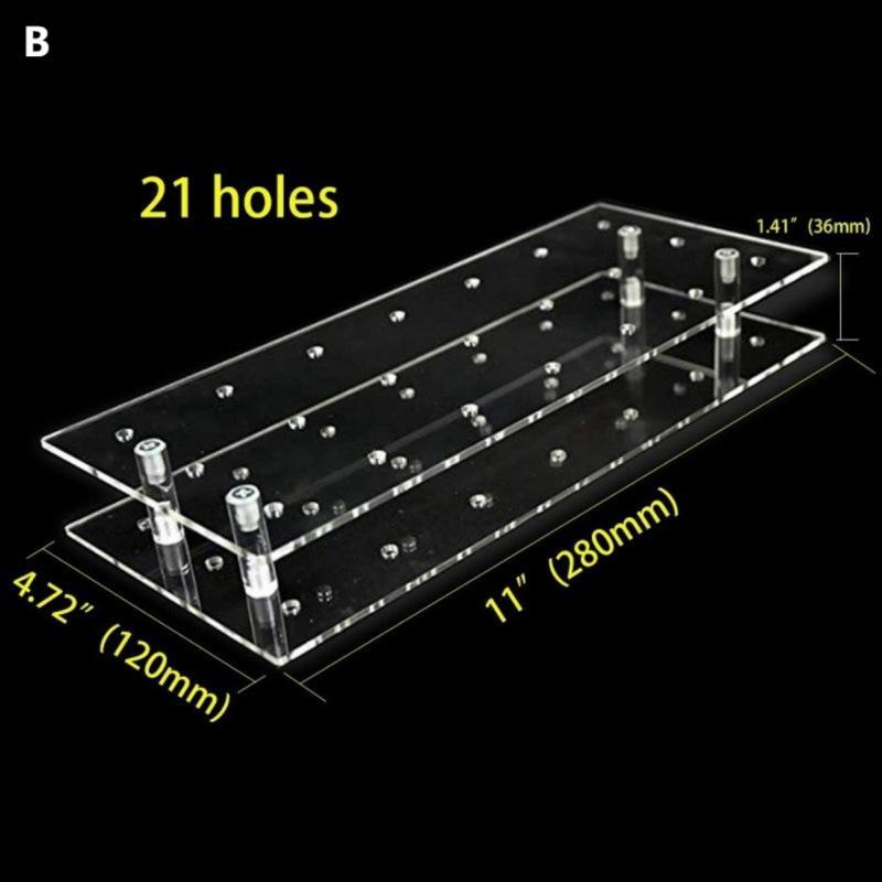 15/16/21 Holes Acrylic Lollipop Display Stand Acrylic Rectangle Shape Durable Holder Wedding Party Candy Dessert Stick Holder