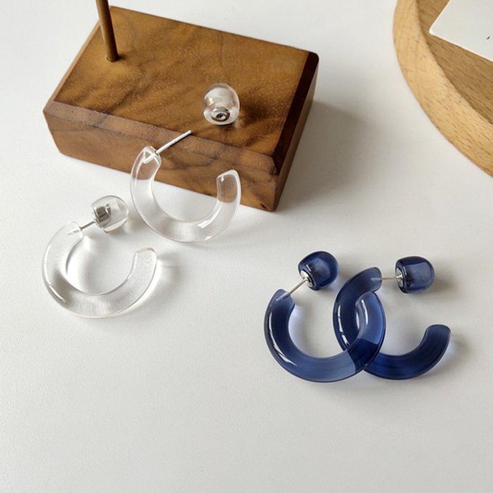 [Mood Share] Silver 92.5 Curved Acrylic Bold Earrings