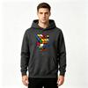 Men's Casual Pullover Hoodie, Shattered Magic Cube Graphic Print Long Sleeve Hooded Sweatshirt for Daily Wear