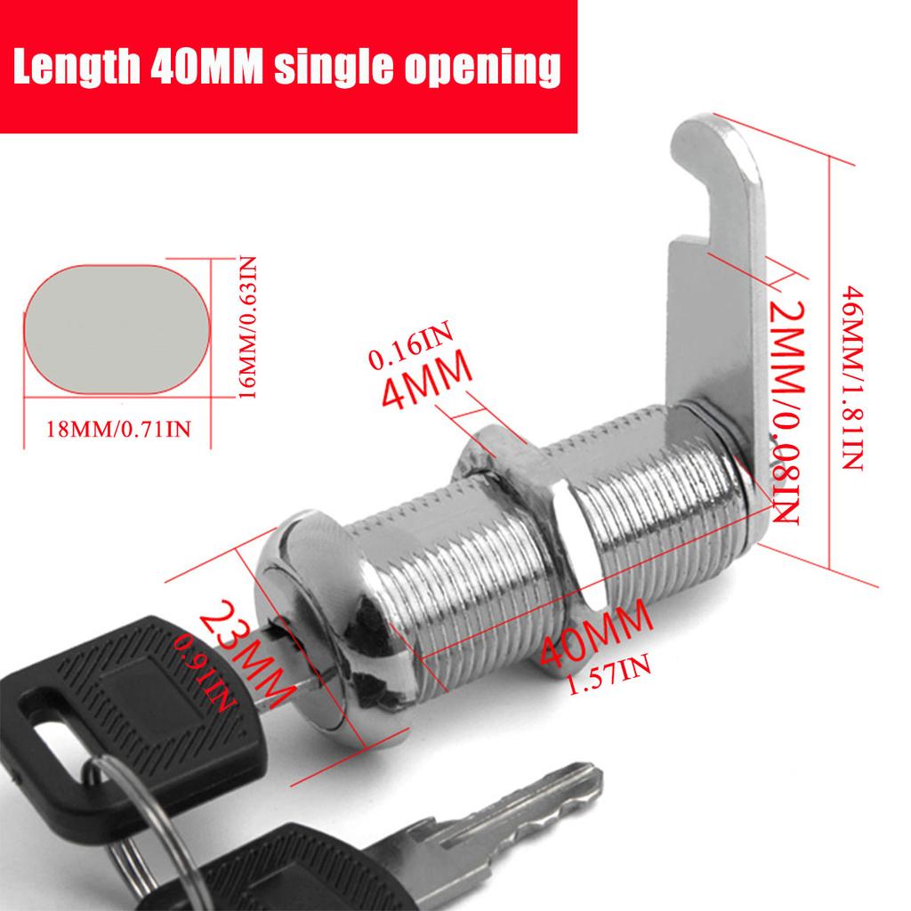 Single Unlock Set,1 Pack Keyed Alike 25,30,35,40mm Cam Locks Secure Your File Cabinet and Drawer,Door,Mailbox,Tool Box,Drawer