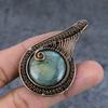 Labradorite Handmade Copper Wire Wrap Jewelry Pendant 2.36" i1R24