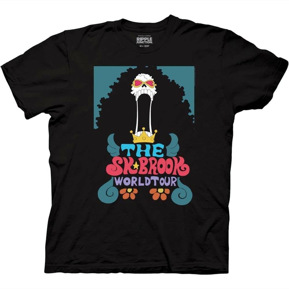 

One Piece - Brook World Tour Adult T-Shirt - Black - Officially Licensed S