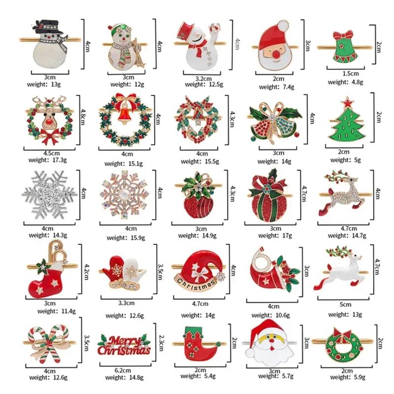 Weihnachts-Serviettenring Metall Weihnachtsglocke Elch Serviettenhalter Blumenkranzringe Hochzeitsbankett Hotel Tischdekoration und Accessoire