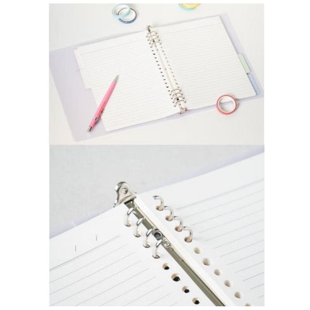 A5 Binder Loose Leaf Notebook Purple 64 Sheets ( 18.3x22.8 Cm / 7.2' X 9' )