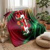 Portugal Football Printed Flannel Blanket Skin Friendly Warm Decorative Throw for Indoor Couch Bed Daily Use