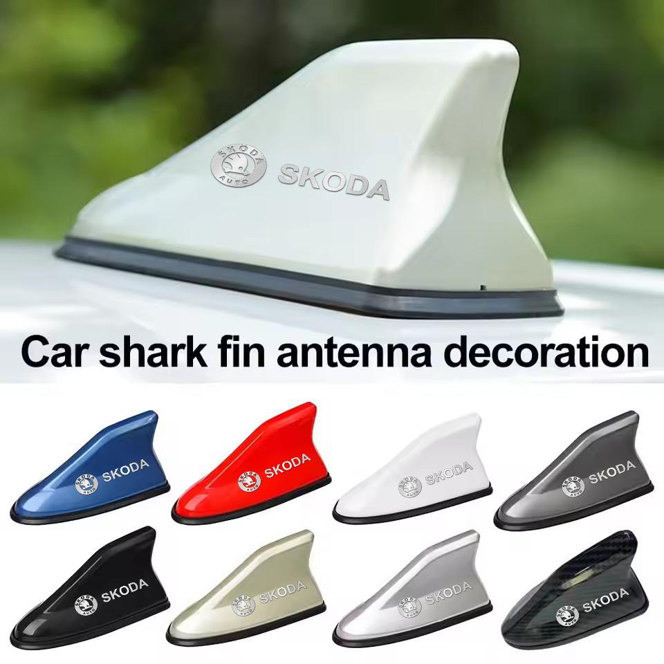 RQQS4 Car Roof Top Shark Fin Aerial Antenna Radio AM FM Antenna for Skoda Superb 3 Fabia Octavia Kamiq Kodiaq Karoq Citigo Yeti Rapid