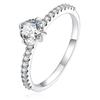 WOSTU Europäische 925er Sterling Silber Einfache Ringe Für Frauen Hochzeit Verlobung Herzringe Mit Zirkonia Originaler Damenschmuck