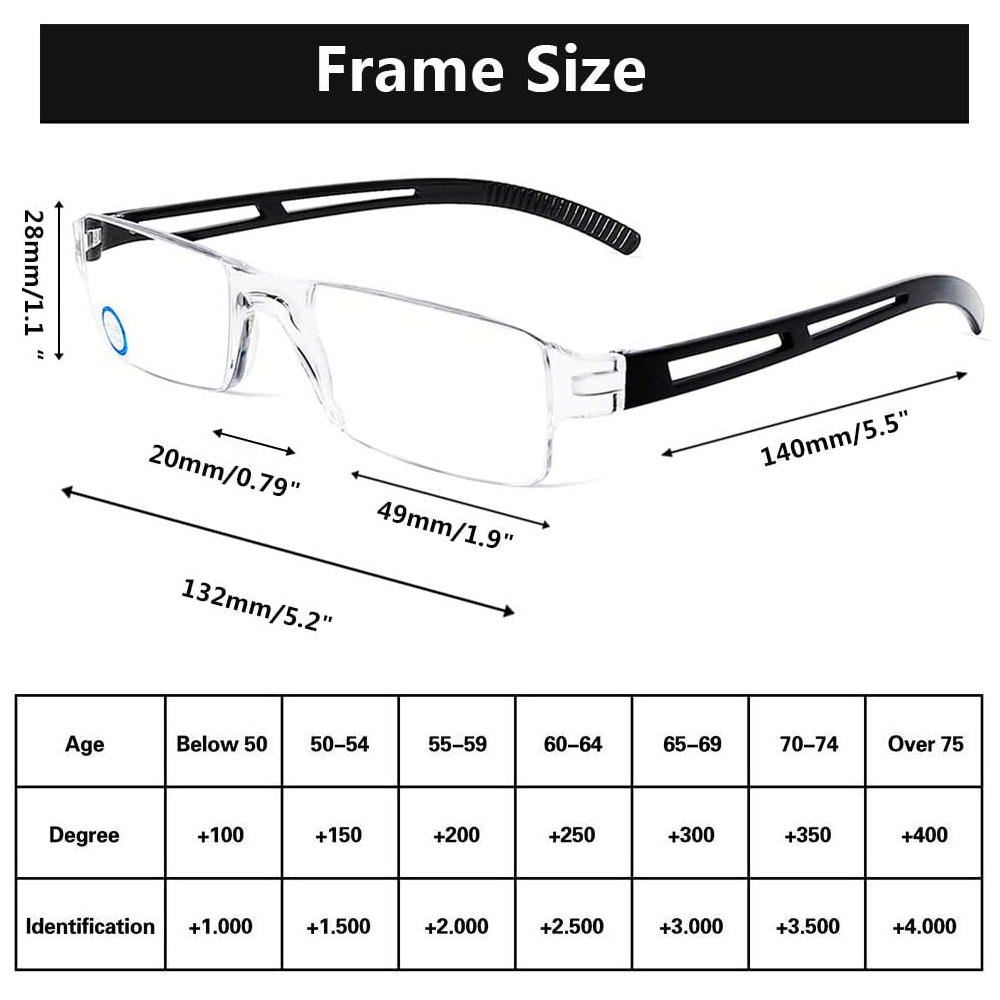 

Frameless Presbyopic Glasses Anti Blue Light Anti Fatigue High-definition Elderly Glasses Ultra-light Presbyopic Glasses +100