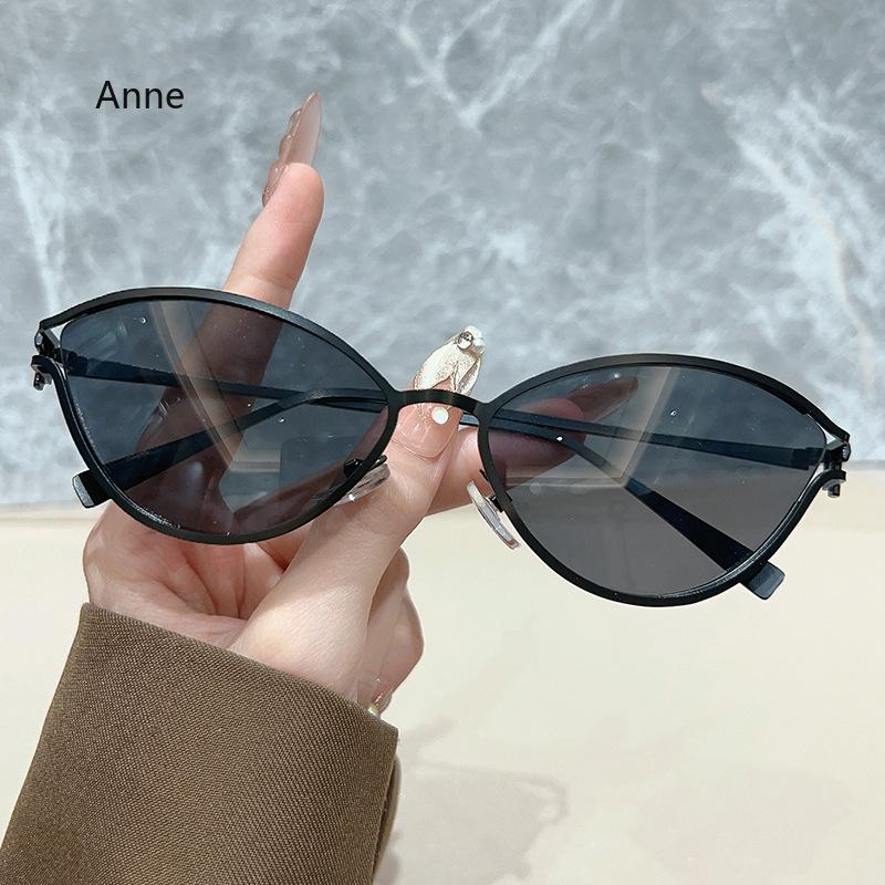 New Cat Eye Sunglasses Hip Hop Sun Glasses Women Men  Designer Metal Frame Ins Eyewear Shades Oculos De Sol UV400