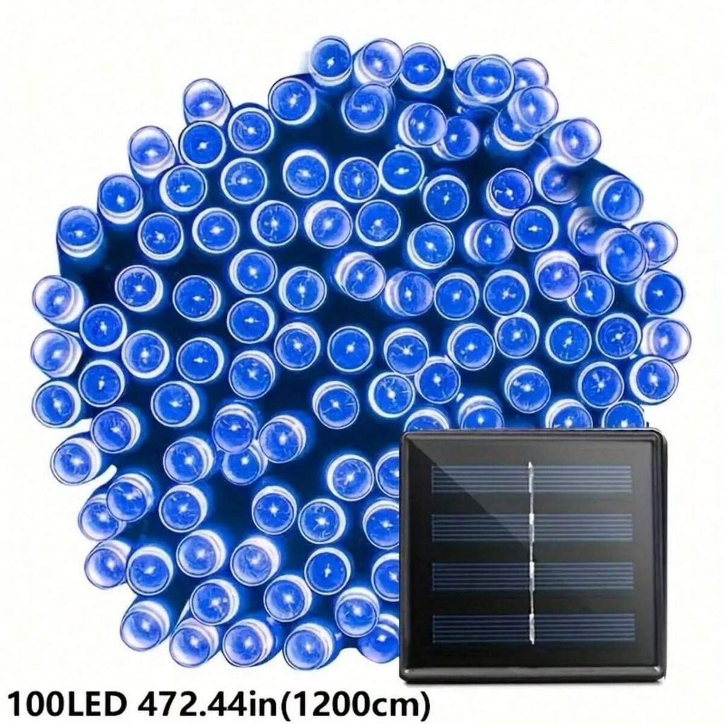 1PC 12M/39.37FT. 100 LED Halloween Solar String Light with 8 Modes Outdoor Waterproof Lamp For Indoor Yard Party Patio Decor