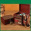 Vintage Style Wooden Box With Lock For Organizing Jewelry And Accessories