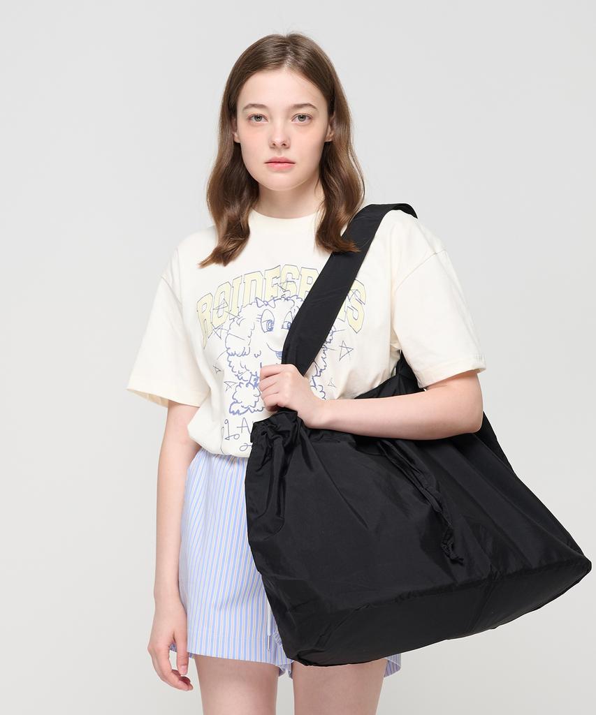 Roidesrois Travel String Big Hobo Bag (Black)