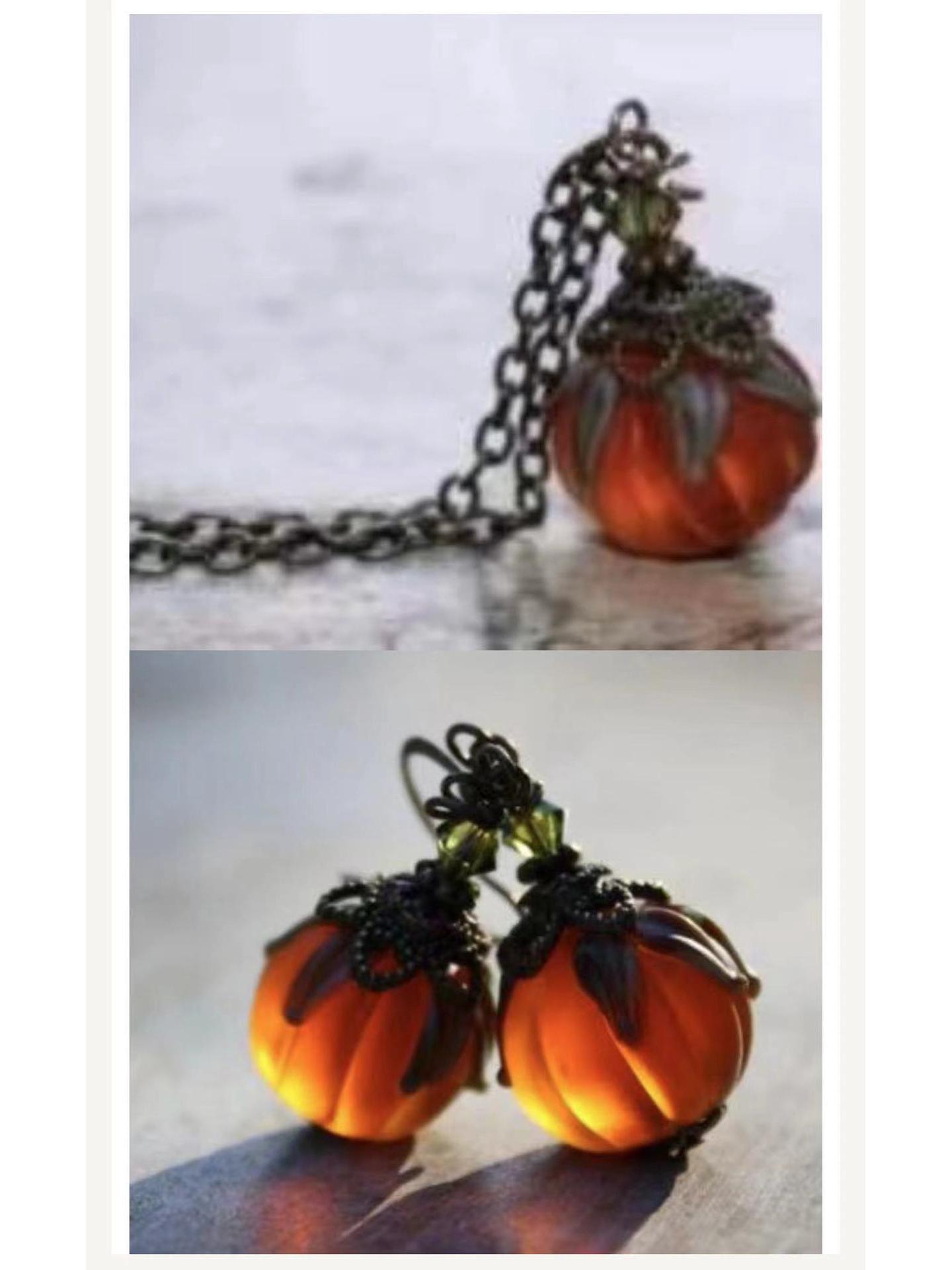 

Ретро Хэллоуинские серьги в виде тыквы и капли воды - Причудливые трансграничные украшения с характером