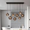 Modern Multi-Head Glass Chandelier Pendant for Dining Room