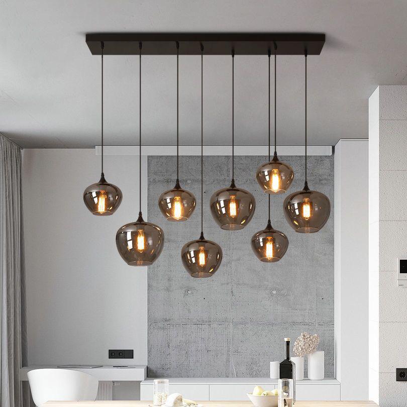 Modern Multi-Head Glass Chandelier Pendant for Dining Room