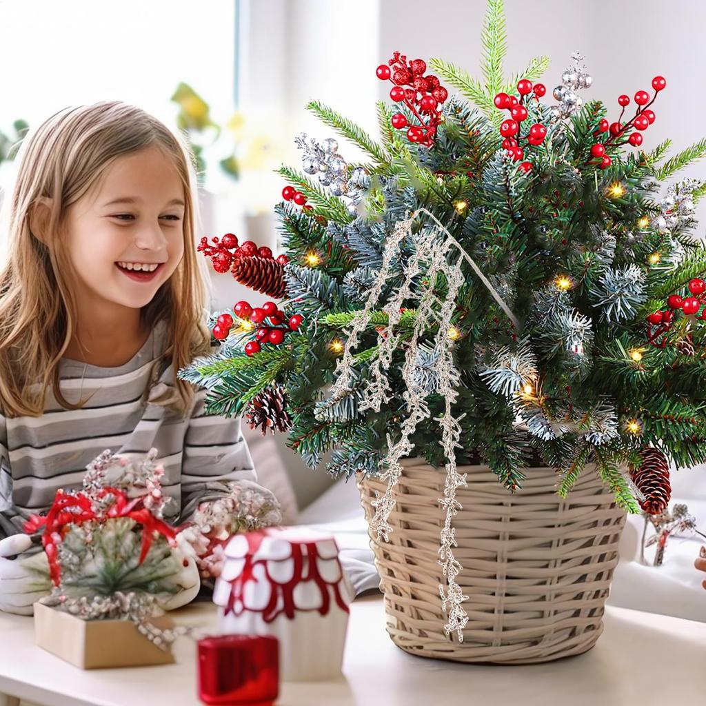 Christmas Tree Filler Garland Branches Stem Decorations Christmas Greenery For Crafts For Indoor Holiday Winter Fall Mantle