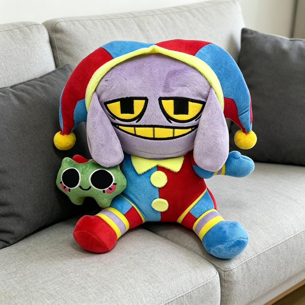 Digital Circus animated plush toy, clown soft stuffed doll, cute gift, children's toy