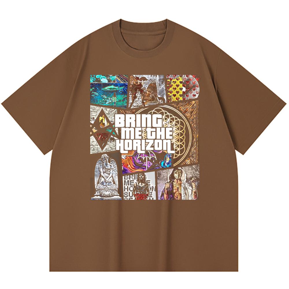 230 g/m² 100% katoenen heavy metal T-shirt met rockband- en popmuziekprint, unisex T-shirt van zwaar katoen.