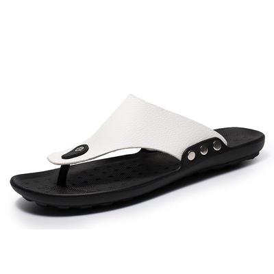 Flip Flop for Men Slip On Sandals Men Casual Flip Flops Fashion Leather Sandals for Men Summer Breathable Beach Shoes