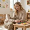 Wooden Geometric Shape Puzzle Board Montessori Educational Toy with Circle Square Rectangle Triangle Oval Pieces for Early Learning