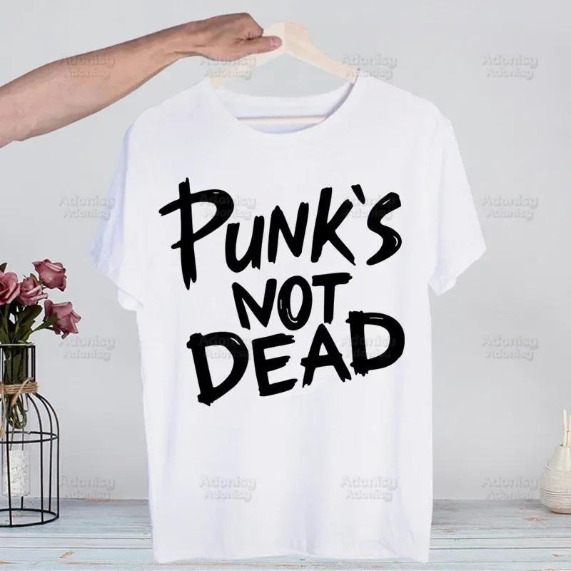 Punks Not Dead Rock T Shirts Print O-Neck Short Sleeve Regular Mens Heigh Quality Men Hip-Hop T Shirt
