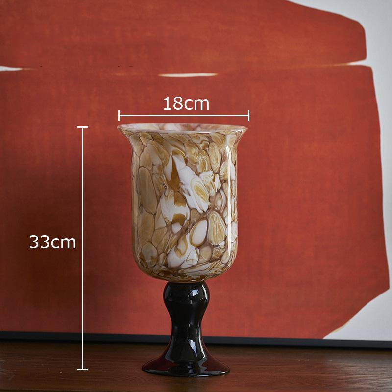Painted Pattern Goblet Glass Vase Flower Pots Table Decoration Flowers Arrangement Hydroponics Floral Vases Modern Home Decor