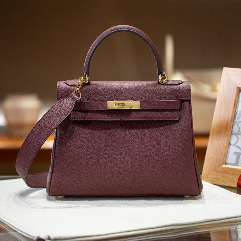 Inner Seam Top Layer Cowhide Togo Leather Bag With Double Shoulder Straps (H09-2528KL)